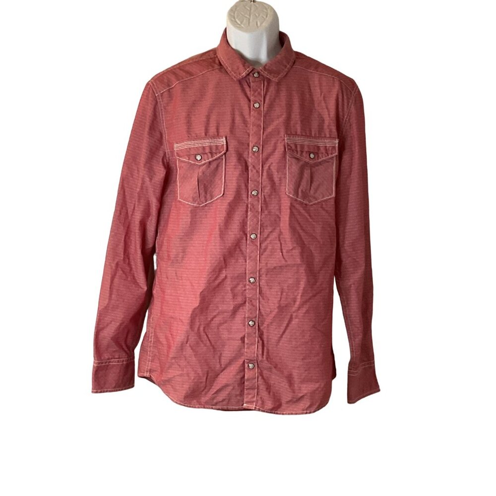BKE Tailored Fit XL Mens Cotton Blend Long Sleeve Pearl Snap Western Shirt